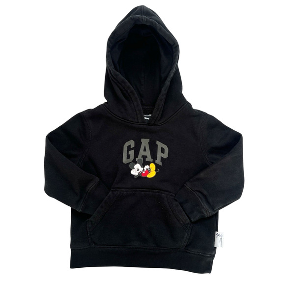 GAP x Disney Mickey Mouse Black Hoodie Sweatshirt Baby 3 Years Fleece - Picture 9 of 9